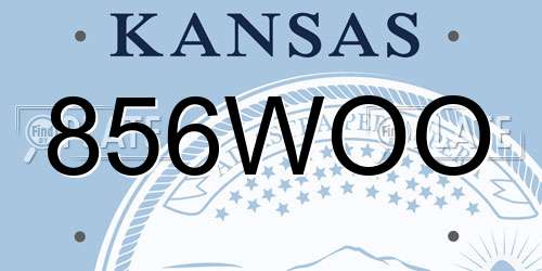 856WOO Kansas License Plate