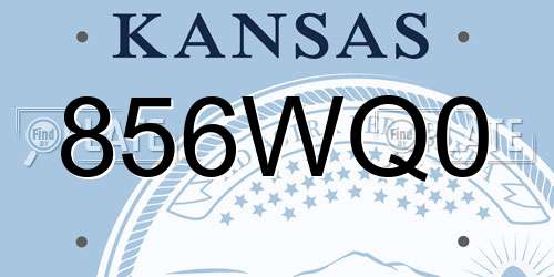 856WQ0 Kansas License Plate