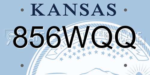 856WQQ Kansas License Plate