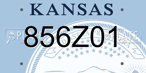 856Z01 Kansas License Plate