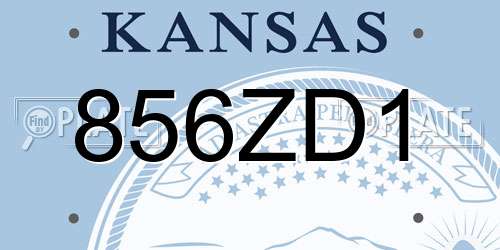 856ZD1 Kansas License Plate