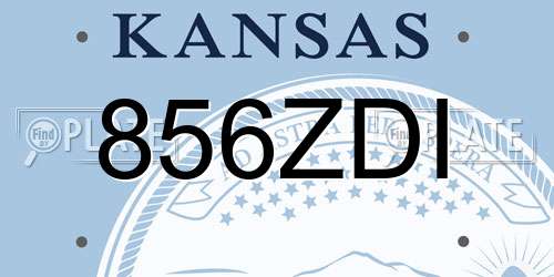 856ZDI Kansas License Plate