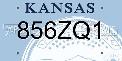 856ZQ1 Kansas License Plate