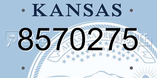 8570275 Kansas License Plate