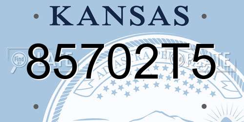 85702T5 Kansas License Plate