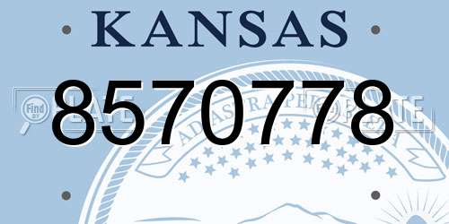 8570778 Kansas License Plate