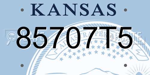 85707T5 Kansas License Plate