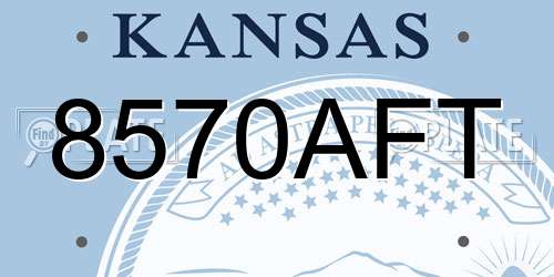 8570AFT Kansas License Plate