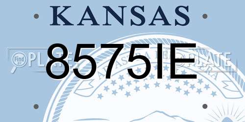8575IE Kansas License Plate