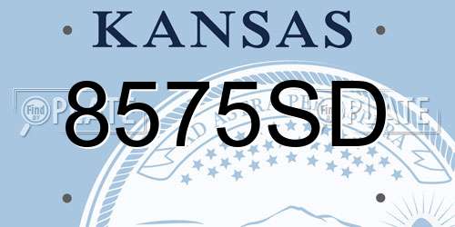 8575SD Kansas License Plate