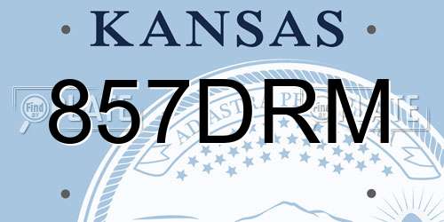 857DRM Kansas License Plate