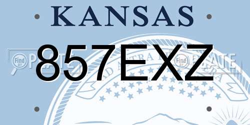 857EXZ Kansas License Plate