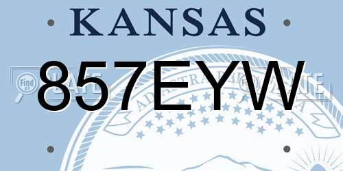 857EYW Kansas License Plate