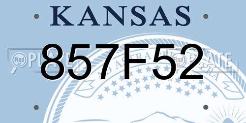 857F52 Kansas License Plate