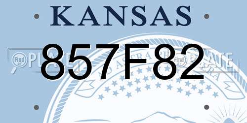 857F82 Kansas License Plate