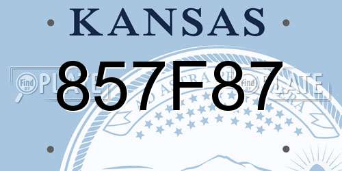 857F87 Kansas License Plate