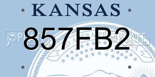 857FB2 Kansas License Plate