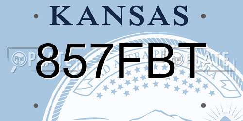 857FBT Kansas License Plate