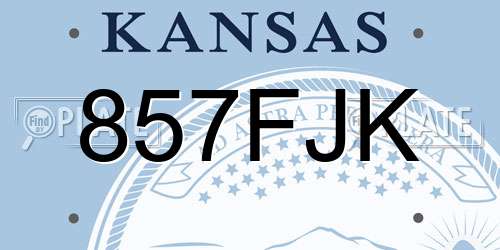 857FJK Kansas License Plate