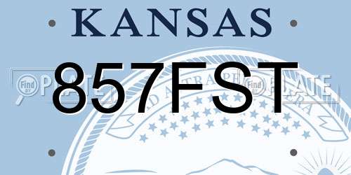 857FST Kansas License Plate
