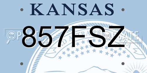 857FSZ Kansas License Plate