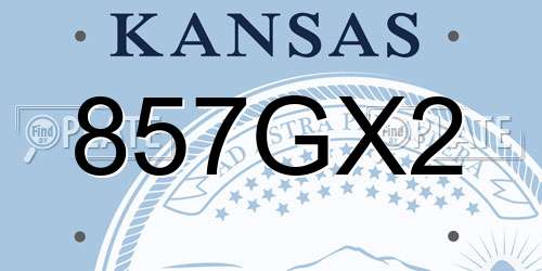 857GX2 Kansas License Plate