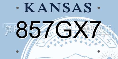 857GX7 Kansas License Plate