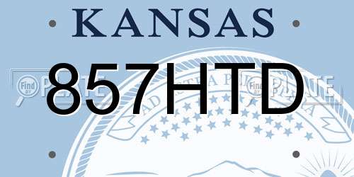 857HTD Kansas License Plate