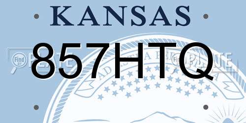857HTQ Kansas License Plate