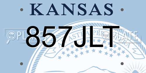 857JLT Kansas License Plate