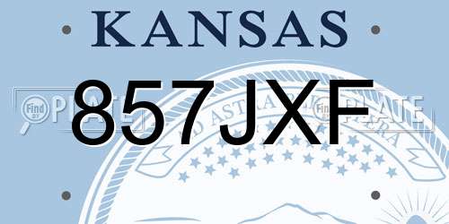 857JXF Kansas License Plate