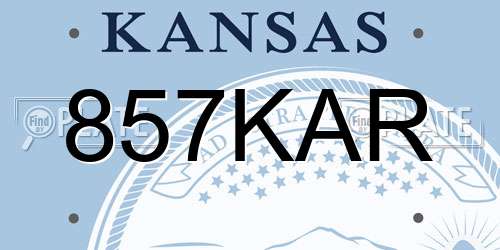 857KAR Kansas License Plate
