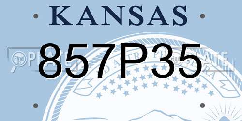 857P35 Kansas License Plate