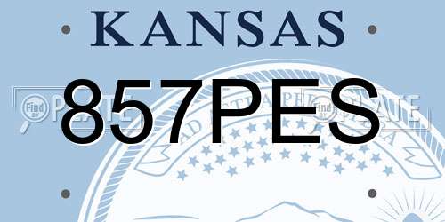 857PES Kansas License Plate