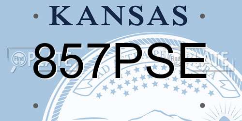 857PSE Kansas License Plate