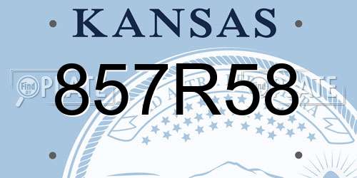 857R58 Kansas License Plate