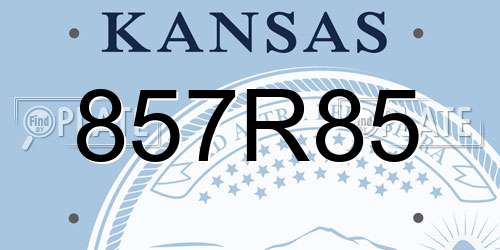 857R85 Kansas License Plate