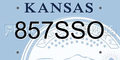 857SSO Kansas License Plate