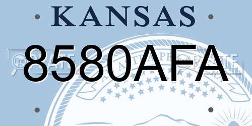 8580AFA Kansas License Plate