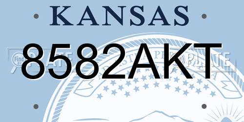 8582AKT Kansas License Plate