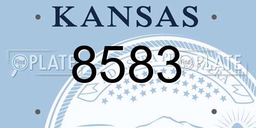 8583 Kansas License Plate