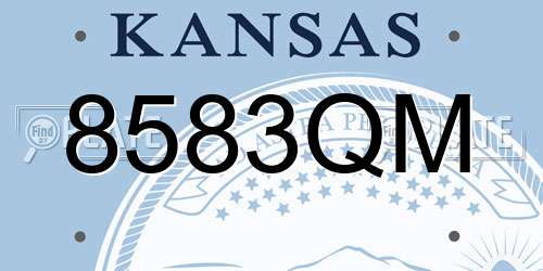 8583QM Kansas License Plate