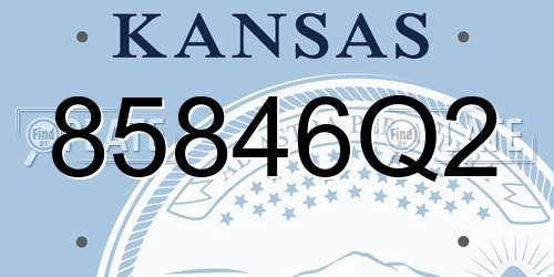 85846Q2 Kansas License Plate