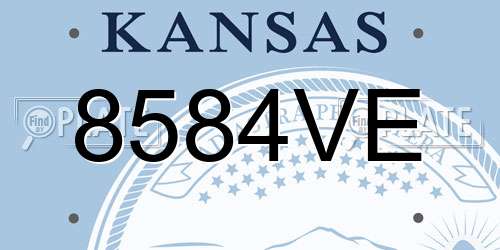 8584VE Kansas License Plate