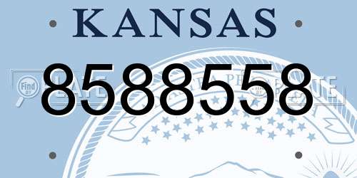 8588558 Kansas License Plate