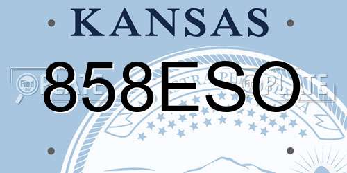 858ESO Kansas License Plate