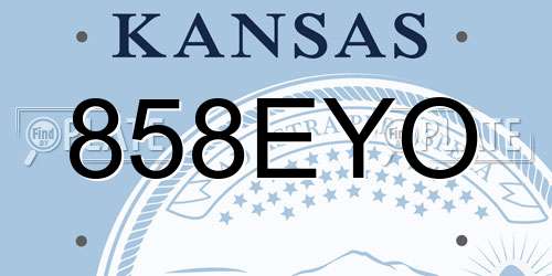 858EYO Kansas License Plate