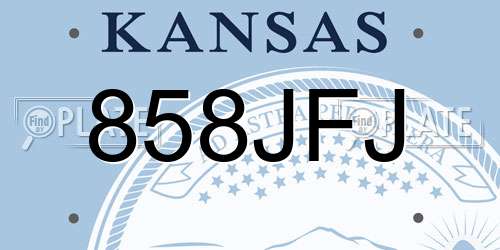 858JFJ Kansas License Plate
