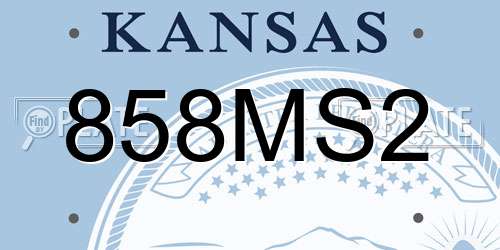 858MS2 Kansas License Plate