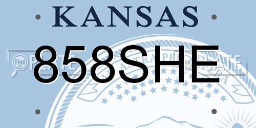 858SHE Kansas License Plate